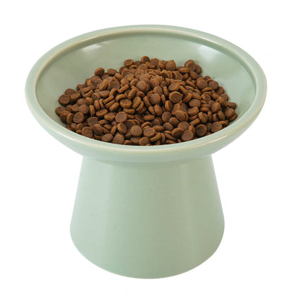 CEEFU Extra Wide Elevated Ceramic 6.2" Shallow Cat Food Bowl