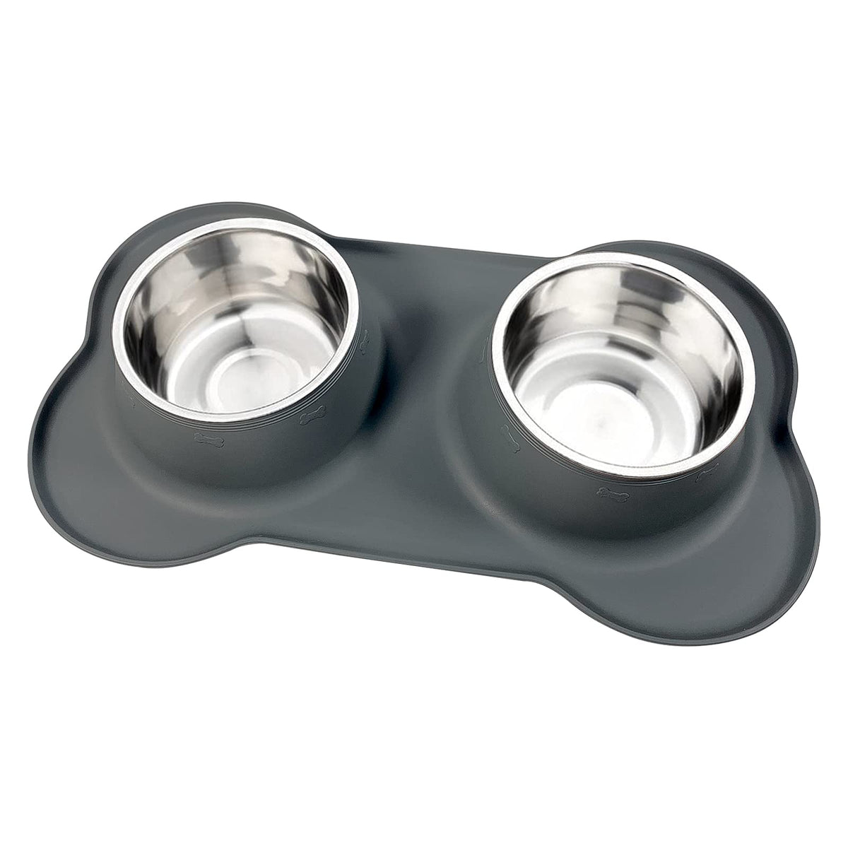 AsFrost Dog Food Bowls Stainless Steel & Water Dish with No-Spill and Non-Skid, Feeder Bowls with Dog Food Dish for Small Medium Large Size,Dogs,Cats,Puppy Pets, Black, 12oz