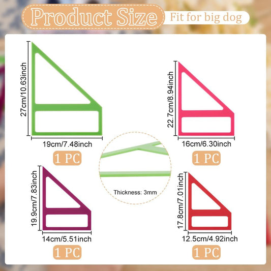 OLYCRAFT 4Pcs 4 Sizes Dog Bandana Sewing Template Set 5/5.5/6/7.5 inch Long Reversible Trapezoid Template Quilting Acrylic Quilting Template Stencil for Dogs Cats Pets Bib Bandana Headscarf Making
