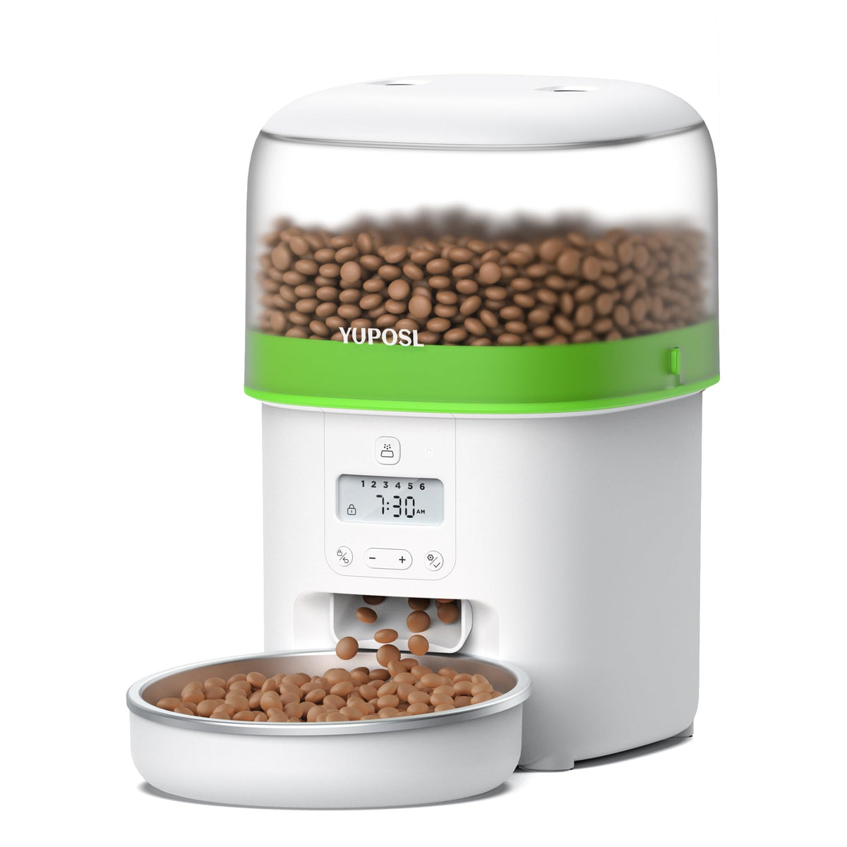 Automatic Cat Feeder, 3L Cat Food Dispenser with Anti-Jam Design, Over 180-day Battery Life, 1-6 Meals Per Day with Stainless Steel Cat Bowl, Keep Dry Food Fresh, Timed Pet Feeder Also for Small Dog