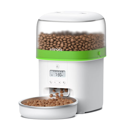Automatic Cat Feeder, 3L Cat Food Dispenser with Anti-Jam Design, Over 180-day Battery Life, 1-6 Meals Per Day with Stainless Steel Cat Bowl, Keep Dry Food Fresh, Timed Pet Feeder Also for Small Dog