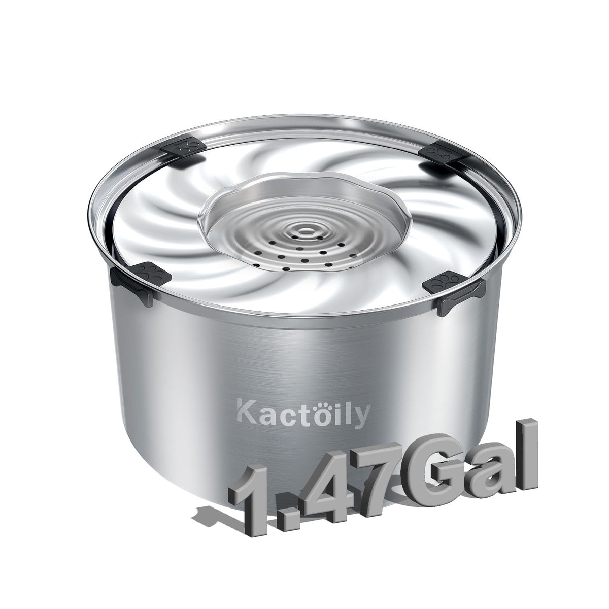 Kactoily 3L/101oz Dog Water Bowl Stainless Steel Slow Water Bowl for Dog