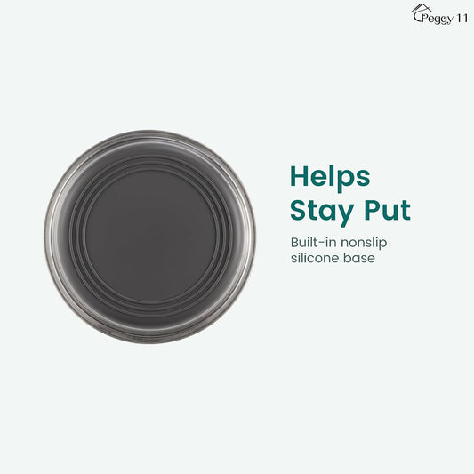 PEGGY11 Nonslip Stainless Steel Dog Bowls, 3.8 US Cup Each, 2 Pack