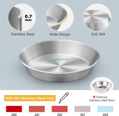 2-Pack 304 Stainless Steel Cat Food Bowls, Non-Slip Basic Dishes