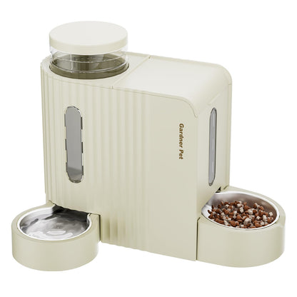 Gravity Automatic Cat Feeder, Water & Food Dispenser Set, Stainless Bowls
