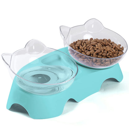 MILIFUN Cat Bowls, Cat Food Bowls Elevated Tilted, Anti Vomiting Kitty Bowl for Puppy and Bunny, Orthopedic for Indoor Cats.