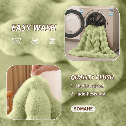 SOMAHE Soft Faux Fur Cat Blanket, Washable, Small 22x18 Fruit Green