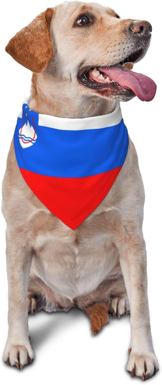 Flag of Slovenia Soft Breathable Pet Triangle Bib Dog Bandanas for Dogs Cats Fashion Feeding Dribble Bib Home Outdoors Pet Bandana Dog
