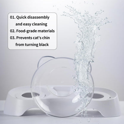 MILIFUN Cat Bowls, Cat Food Bowls Elevated Tilted, Anti Vomiting Kitty Bowl for Puppy and Bunny, Orthopedic for Indoor Cats.