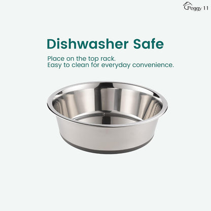 PEGGY11 Nonslip Stainless Steel Dog Bowls, 7.6 US Cup Each, 2 Pack