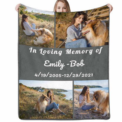 Custom Blanket with Pet Picture & Name, Personalized Photo Funny Cat Dog Face Throw Blanket, Printed Soft Warm Plush Fleece Customized Blanket for Couch Bed Sofa, Gifts for Dog Dad Mom Pet Lovers