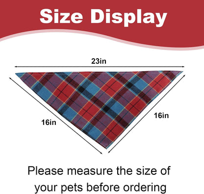 15pcs Dog Bandanas, Dog Scarf Kerchief Bibs Washable Girl Boy Dogs Bandanas Set Cotton Checkered Pet Bandana Outdoor Fall Accessories for Small Dogs Cat Pet