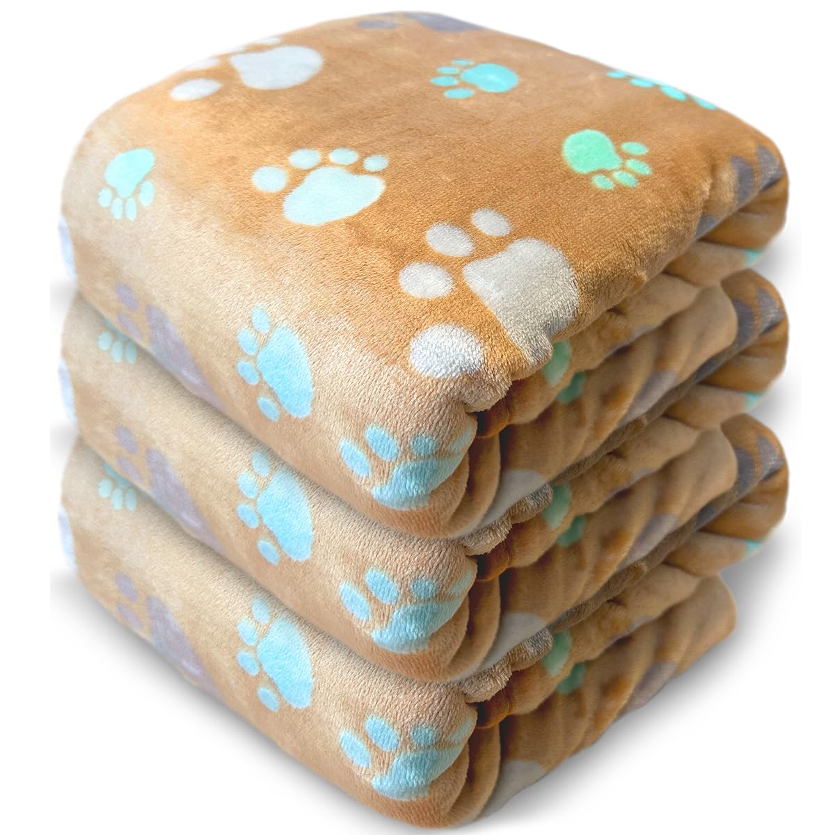 Dog Blankets for Medium Large Dogs, Cute Paw Pattern Washable 41" x 31"