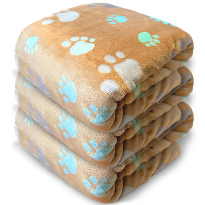 Dog Blankets for Medium Large Dogs, Cute Paw Pattern Washable 41" x 31"