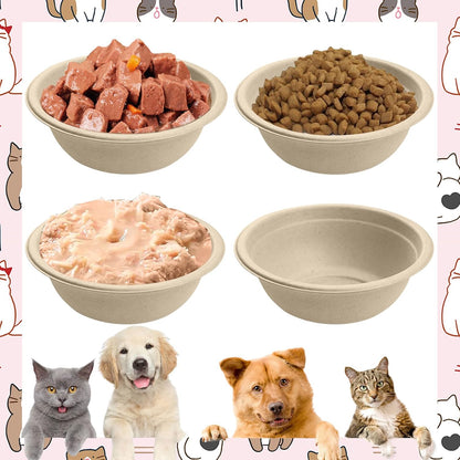 Disposable Pet Food Bowls, 200pcs Pet Disposable Feeding Bowls