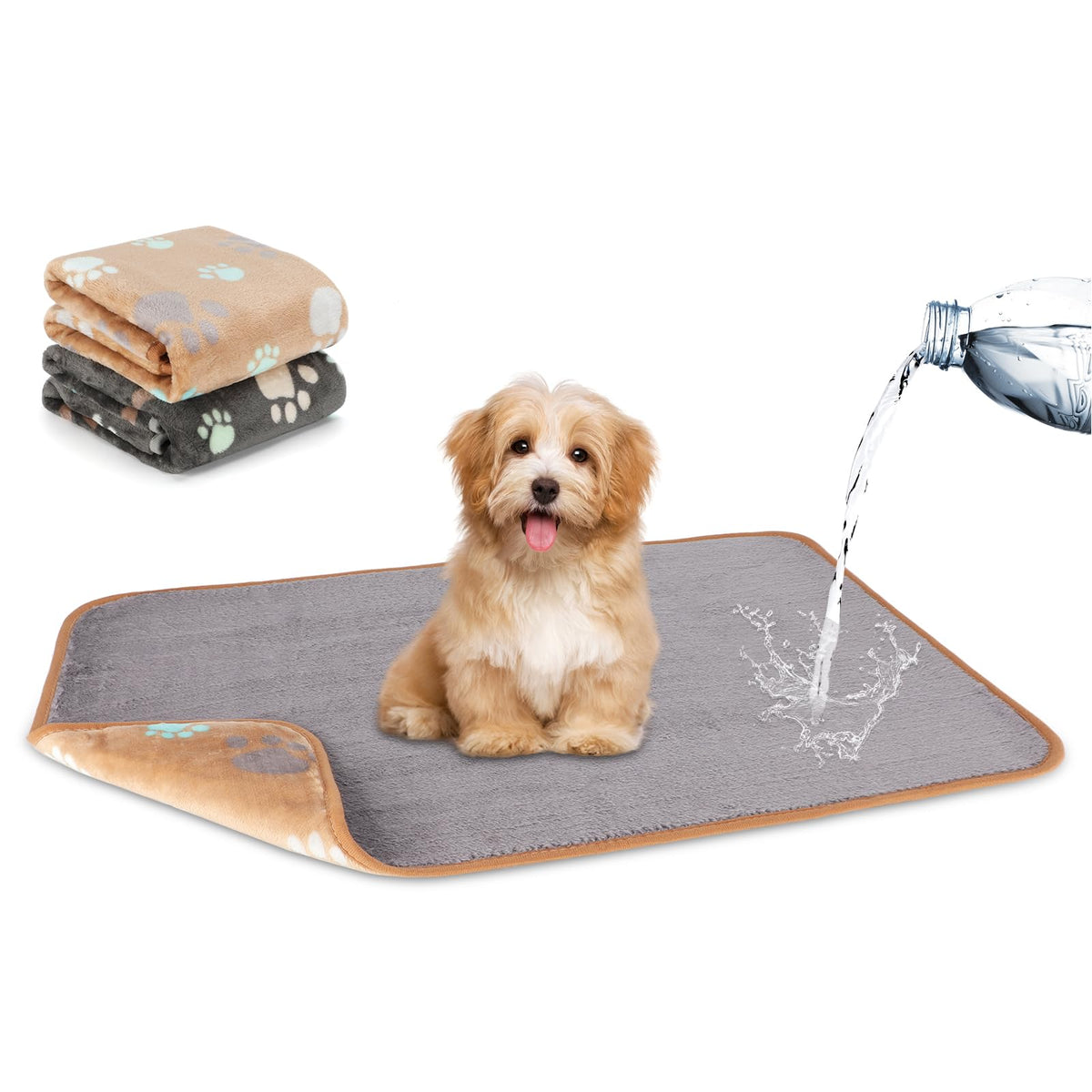 YUEPET 2 Pack Puppy Waterproof Blankets for Small Dogs, Dog Blanket 23"x16"