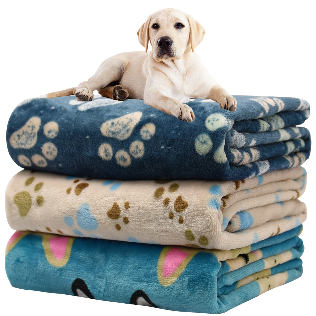 Rezutan Blanket for Large Dogs & Cats Soft Reversible Cute Paw 40"x31"