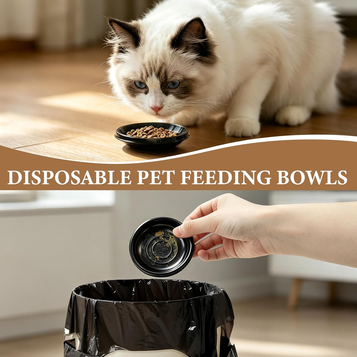 600 Pack Disposable Pet Feeding Bowls, Plastic Small Feeding Dish