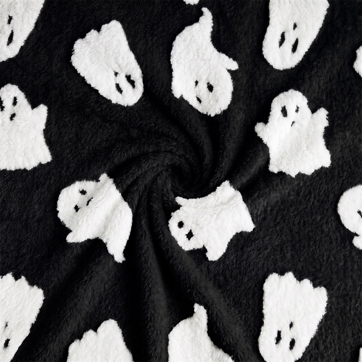 Horaldaily Black Ghost Shape 3D Textured Pets Blanket 30x40