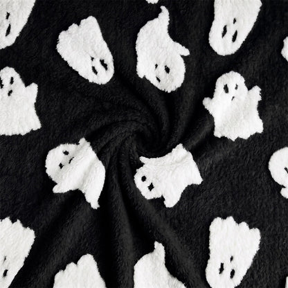 Horaldaily Black Ghost Shape 3D Textured Pets Blanket 30x40