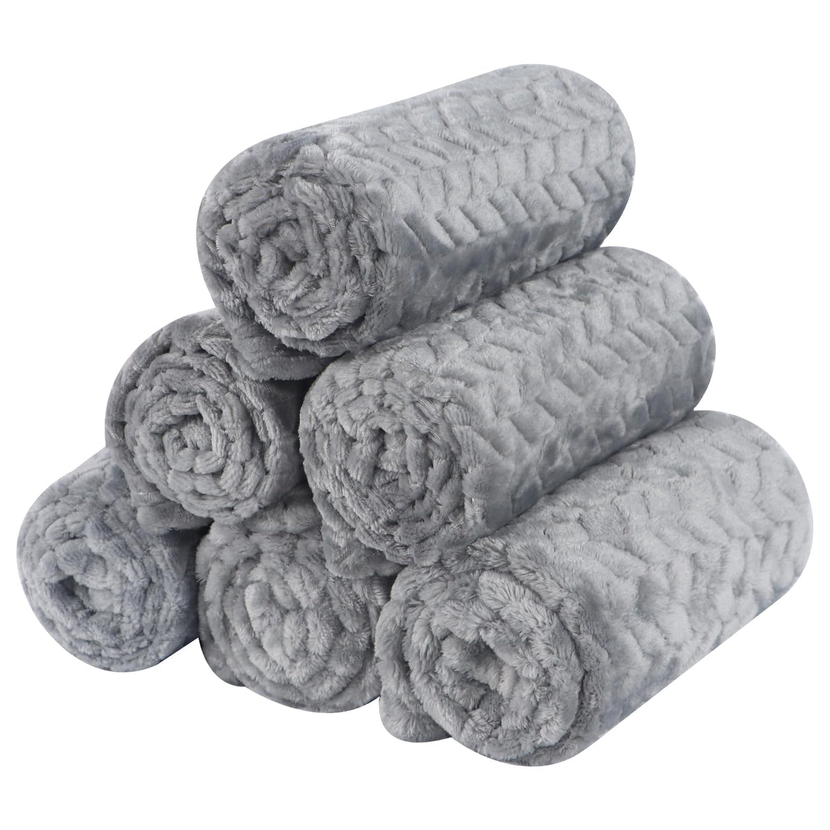 BVAGSS 6 Pack Small Dog Blanket, Super Soft Warm Pet Cover Blankets, Paw Print Puppy Fleece Flannel Blanket for Small Medium Dogs and Cats MW003