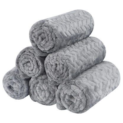 BVAGSS 6 Pack Small Dog Blanket, Super Soft Warm Pet Cover Blankets, Paw Print Puppy Fleece Flannel Blanket for Small Medium Dogs and Cats MW003