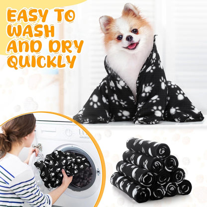 Tatuo 10 Pcs Puppy Blanket for Dog Cat, 24 x 28 Inch, Cool Color