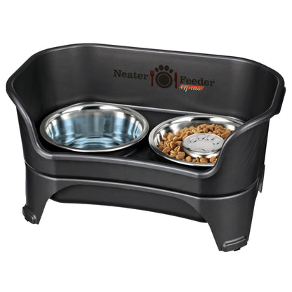 Neater Feeder Express Mess Proof Dog Bowls Elevated for Small Breeds under 15 Lb, Made in USA, No Spill Raised Dog Food Bowl Stand, Stainless Steel Food and Water Bowl Set, Feeding Station, Cappuccino
