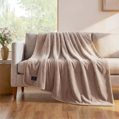 Luciphia Waterproof Bed Blanket Washable,Soft Sherpa Fleece Puppy Reversible Throw Blankets for Small Dog Cat, Furniture Cover Protector Couch Bed from Liquid Pee and Pet Fur, Black, 40" x 28"