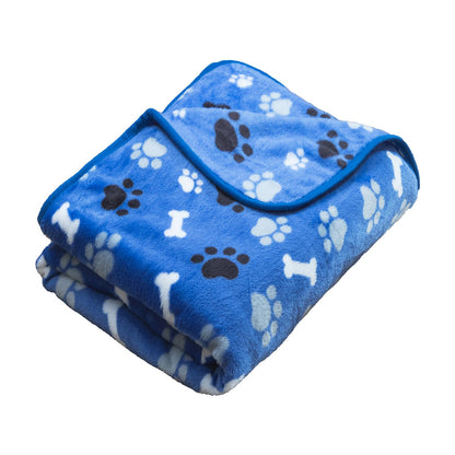Dog Blanket 2 Pack Soft Flannel Pet Blanket for Dogs & Cats, Cozy Puppy Blanket for Couch Bed Crate, Washable Paw Print Throw 40 * 30 Inch Grey&Brown