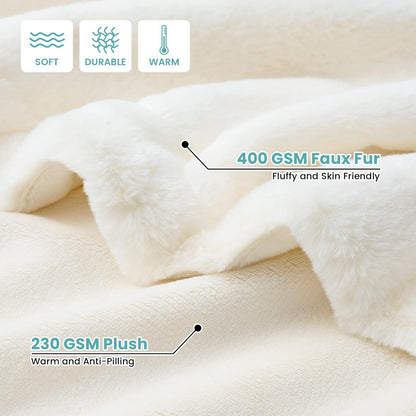 COZY KISS Waterproof Pet Blanket for Large Dog & Cat, 30x40 inch Cream