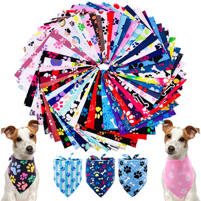 PET SHOW 50 Pack Boy Dog Bandanas Bulk for Medium Dogs