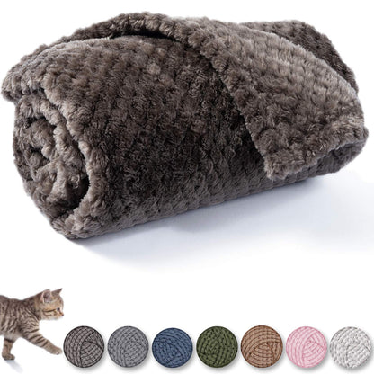 Warm Soft Fuzzy Dog or Cat Blanket, Plush Fleece Throws for Puppy, Kitten, Medium, Large Dogs - Blue (M/32" x 40")