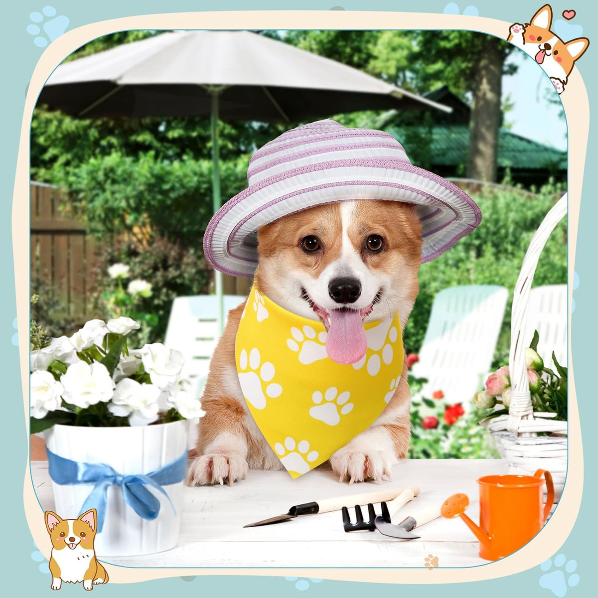 Sanwuta 60 Pcs Paw Print Dog Bandanas Bulk, National Dog Day Party