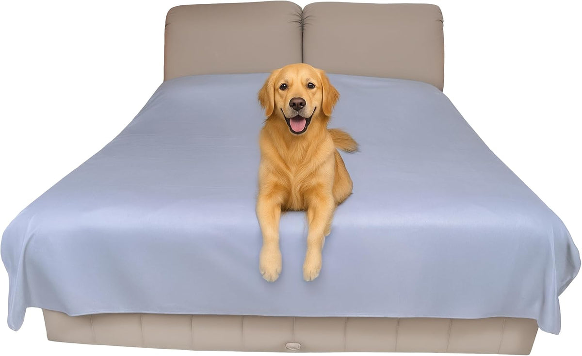 Thin Reversible Waterproof Protective Bed Cover (King Size, 100 x 96 inch), for Pets, Babies; Incontinence, Dirt, Drool