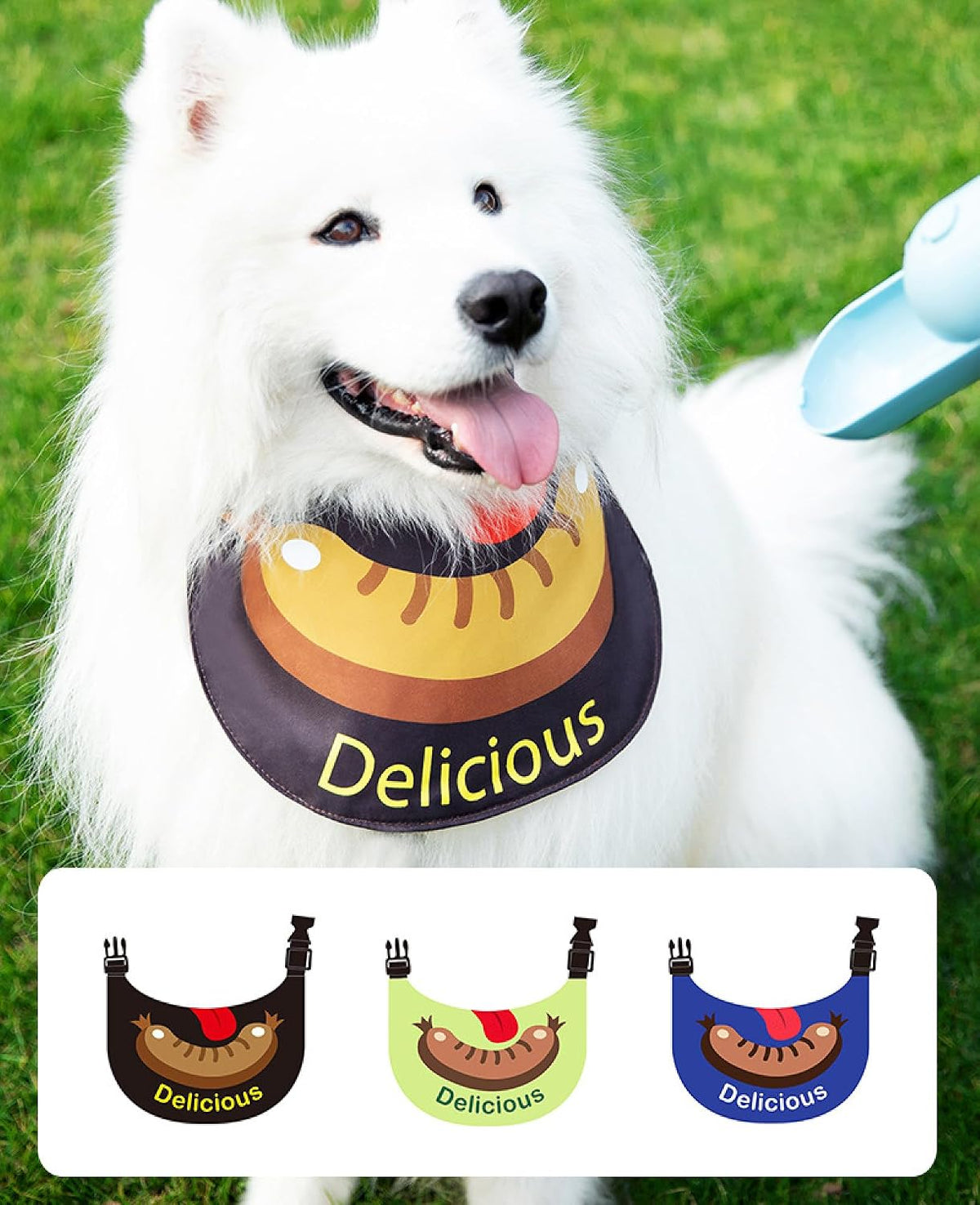 Dog Bandana Sausage Waterproof Cute Comfortable Dog Drool Bib Adjustable Bib Handkerchief Accessories for Small, Medium, Large and Extra-Large Dogs (XL,Brown)