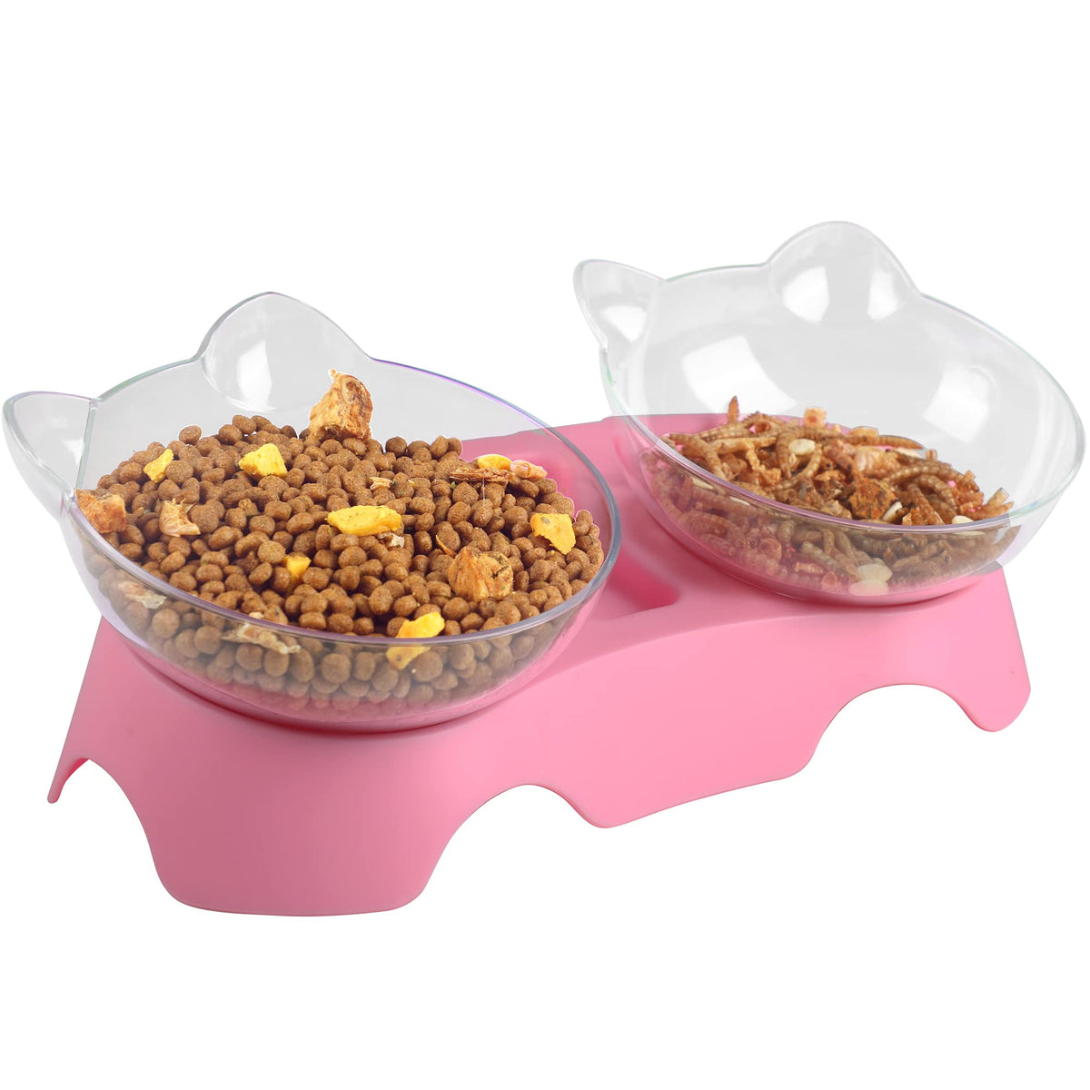 MILIFUN Cat Bowls, Cat Food Bowls Elevated Tilted, Anti Vomiting Kitty Bowl for Puppy and Bunny, Orthopedic for Indoor Cats.