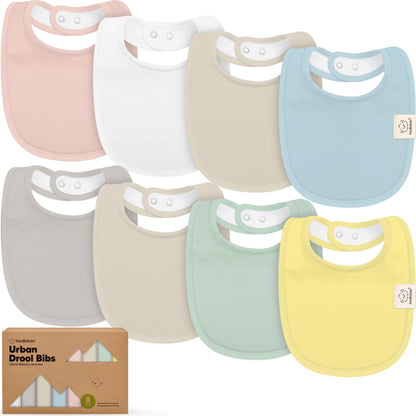 KeaBabies 8-Pack Organic Baby Bibs for Drooling and Teething (Pets & Paws)