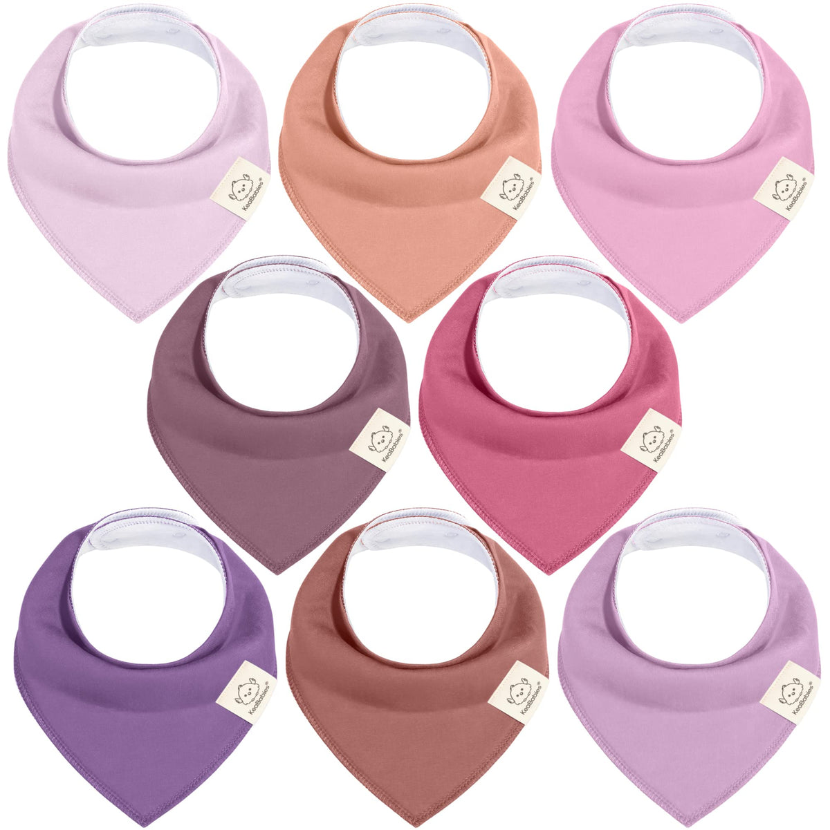 KeaBabies 8pk Organic Baby Bandana Bibs for Drooling Teething, Pets & Paws