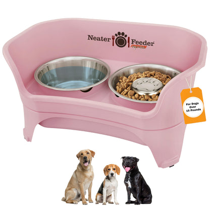 Neater Feeder Express Mess Proof Dog Bowls Elevated for Small Breeds Under 15 Lb, Made in USA, No Spill Raised Dog Food Bowl Stand, Stainless Steel Food and Water Bowl Set, Feeding Station, Black