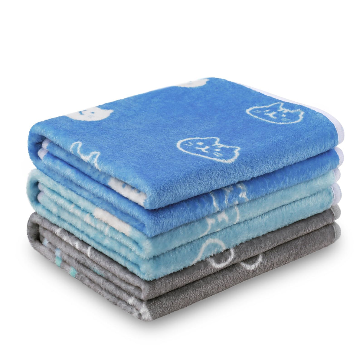 Luciphia 3 Pack Cute Cat Blankets Cozy Small Throw for Pet Puppy,23"x16"