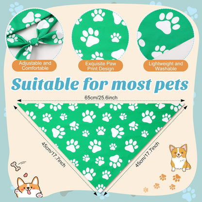 Sanwuta 60 Pcs Paw Print Dog Bandanas Bulk, National Dog Day Party
