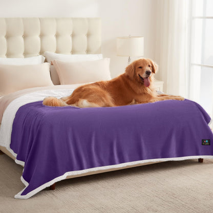 Luciphia Waterproof Bed Blanket Washable,Soft Sherpa Fleece Puppy Reversible Throw Blankets for Small Dog Cat, Furniture Cover Protector Couch Bed from Liquid Pee and Pet Fur, Black, 40" x 28"