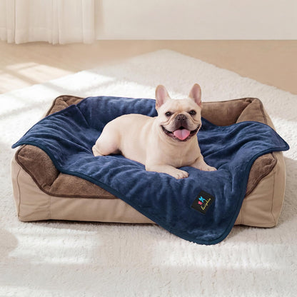 Luciphia Waterproof Bed Blanket Washable,Soft Sherpa Fleece Puppy Reversible Throw Blankets for Small Dog Cat, Furniture Cover Protector Couch Bed from Liquid Pee and Pet Fur, Black, 40" x 28"