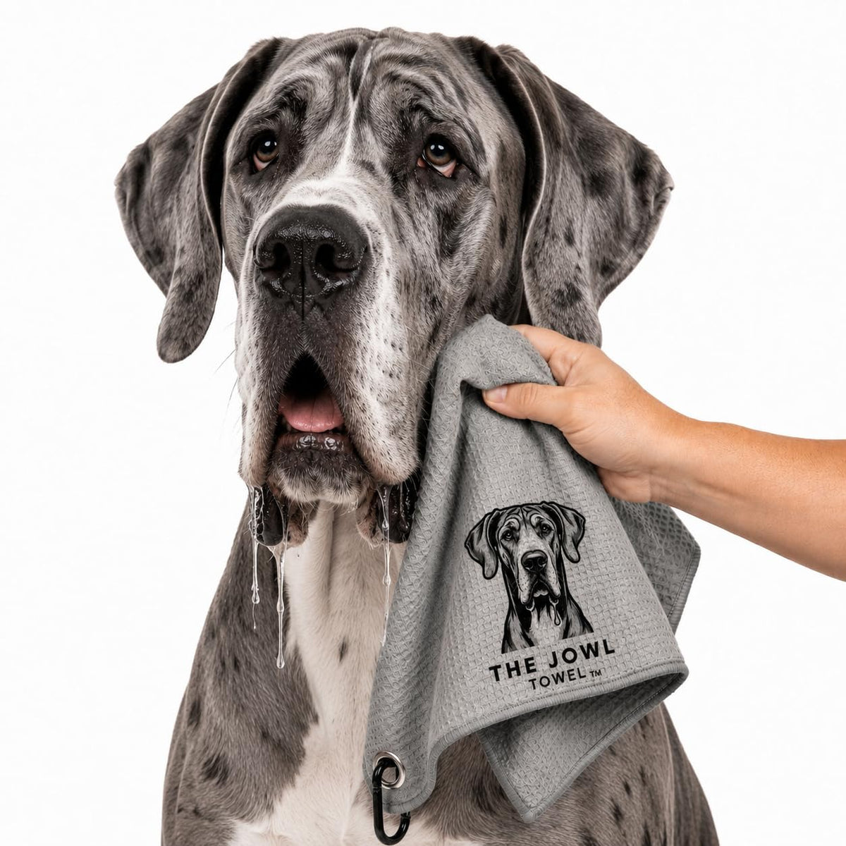 Dog Drool Towel for Large Dogs – Absorbent Microfiber Drool Catcher, Collar & Leash Attachment, Convenient Alternative to Drool Bibs (3 Pack)