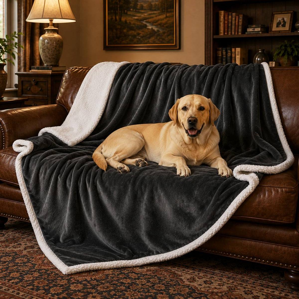 Dog Blankets for Large Dogs, Super Soft Warm Sherpa Fleece Plush Doggie Blankets and Throws for Small Medium Puppy Doggy Pet Cats，50x60 inches