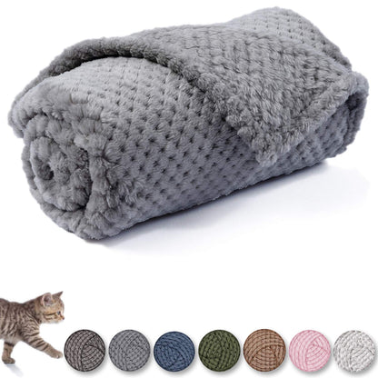 Warm Soft Fuzzy Dog or Cat Blanket, Plush Fleece Throws for Puppy, Kitten, Medium, Large Dogs - Blue (M/32" x 40")