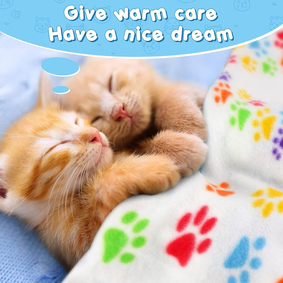 Eccliy 20 Pcs Puppy Blanket Fleece Pet Dog Throw, Paw, 28 x 24 Inch