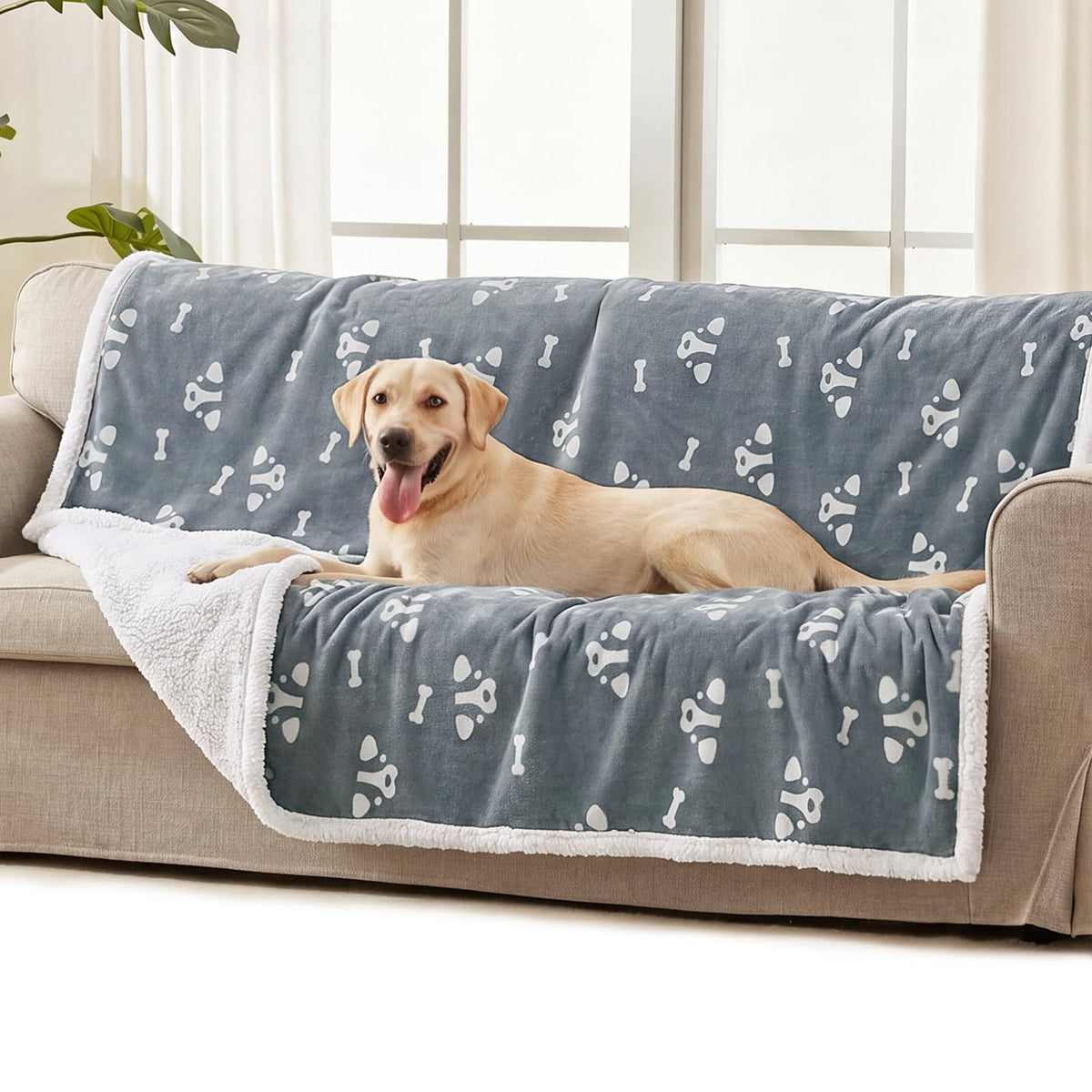 Luciphia Waterproof Dog Blanket Reversible Sherpa Fleece for Small Dogs Cat