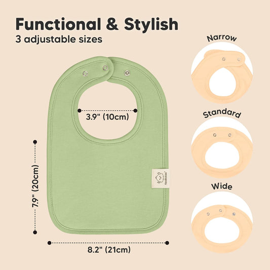 KeaBabies 8-Pack Organic Baby Bibs for Boys, Girls Drool Bibs (Dew)